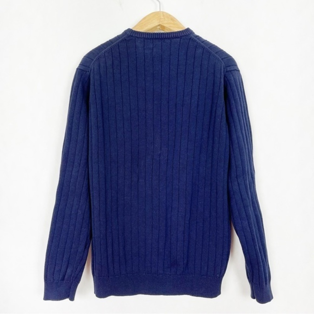 Izod Men’s Navy Blue Large Cotton‎ Crewneck Sweater Nautical - Picture 4 of 7